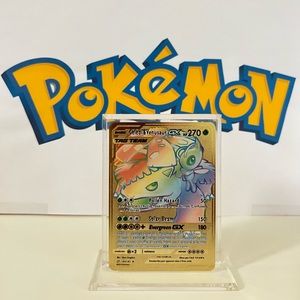 Pokémon Celebi & Venusaur GX 182/181 Full Art Rainbow Team Up Metal Gold Card